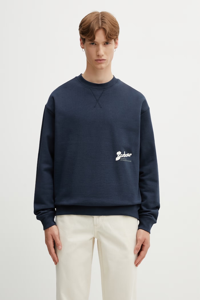 Îmbrăcăminte Barbour MOL0740NY91 hanorac oversized de bumbac pentru bărbați MOL0740NY91 bleumarin