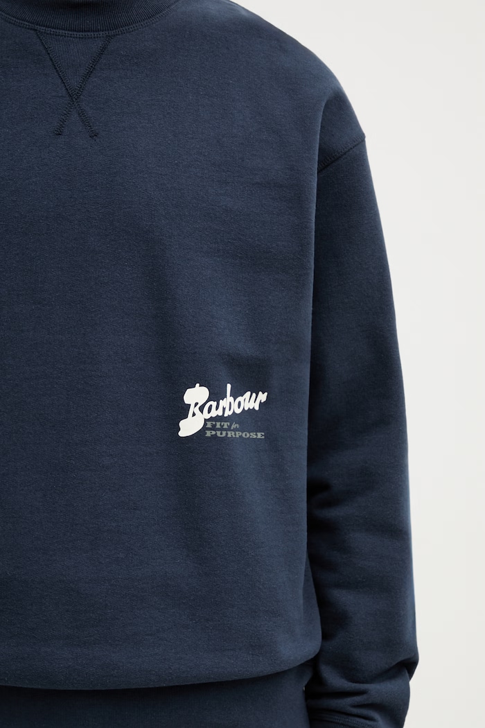 Barbour MOL0740NY91 hanorac oversized de bumbac pentru bărbați bleumarin MOL0740NY91