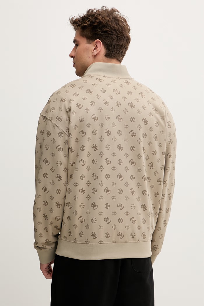 Oblečenie Pánska mikina na zips Guess OVIDIO Z6GQ07.K2849 béžová