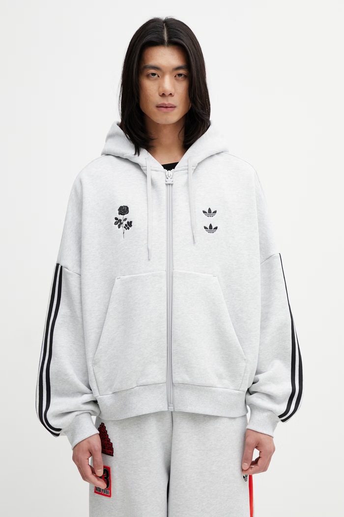 Ρούχα adidas Originals x Willy Chavarria μπλούζα ανδρική με βαμβάκι KV2250 γκρί