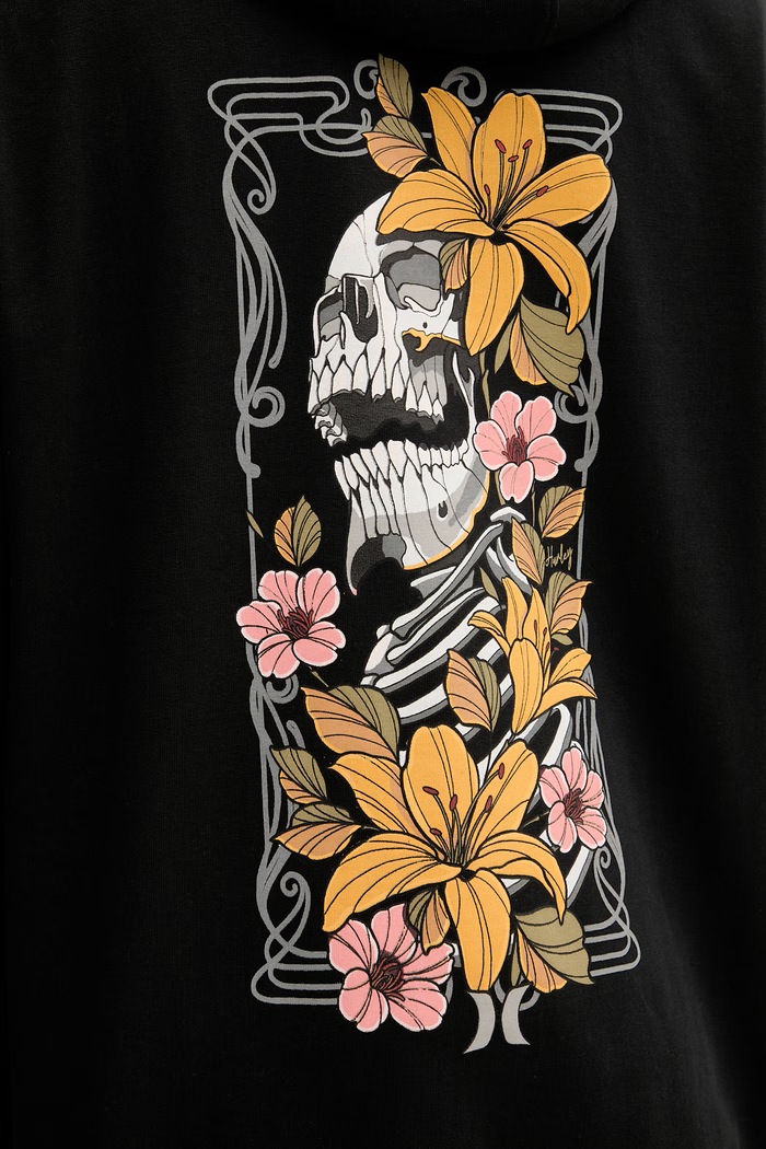 Hurley bluza z kapturem męska bawełniana MFTEUTT0003 czarny