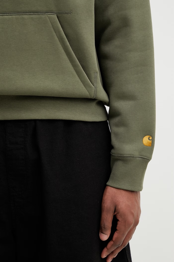 Carhartt WIP Hooded Chase Sweat кофта с капюшоном с хлопком для мужчин зелёный I033661.3LRXX