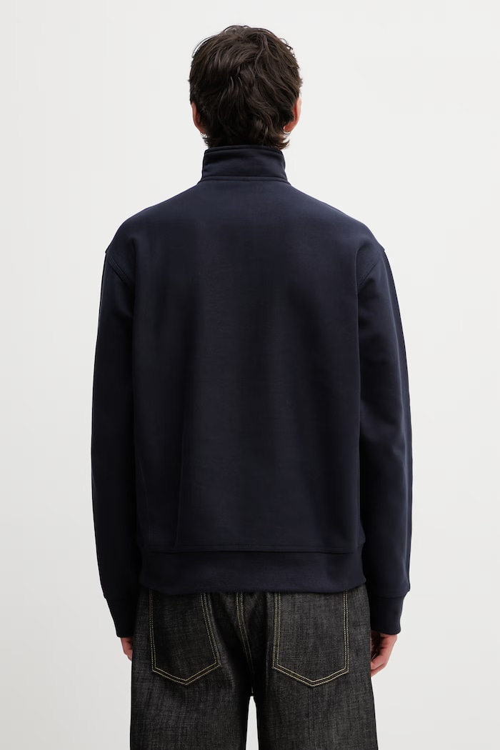 Abbigliamento Carhartt WIP Half Zip American Script Sweat felpa loungewear in cotone con elastan da uomo I027014.J0XX blu navy