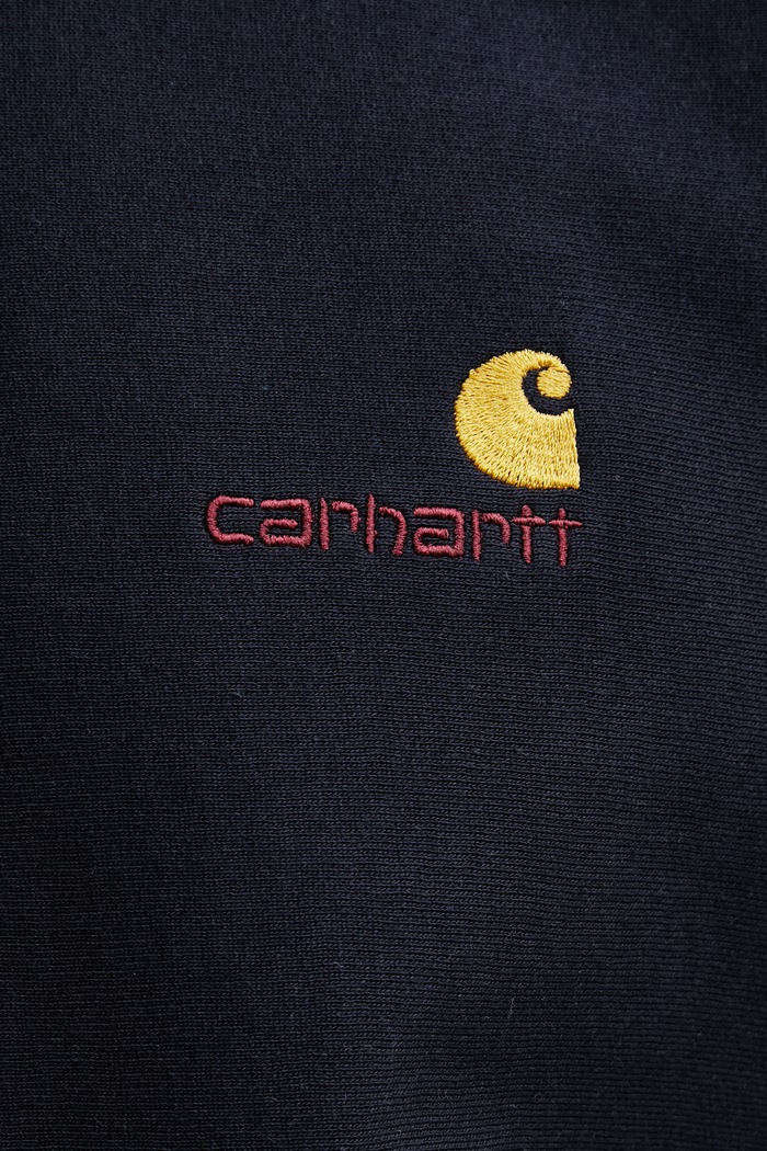 Carhartt WIP Half Zip American Script Sweat felpa loungewear in cotone con elastan da uomo blu navy I027014.J0XX