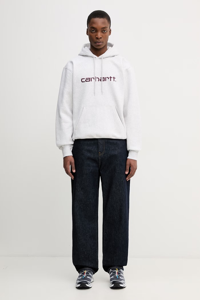 Carhartt WIP Hooded Carhartt Sweat bluza z bawełny męska I030547.3PNXX szary