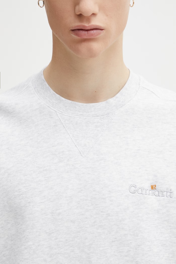 Carhartt WIP WIP Label Sweat Men's cotton oversized sweatshirt gray I036346.482XX