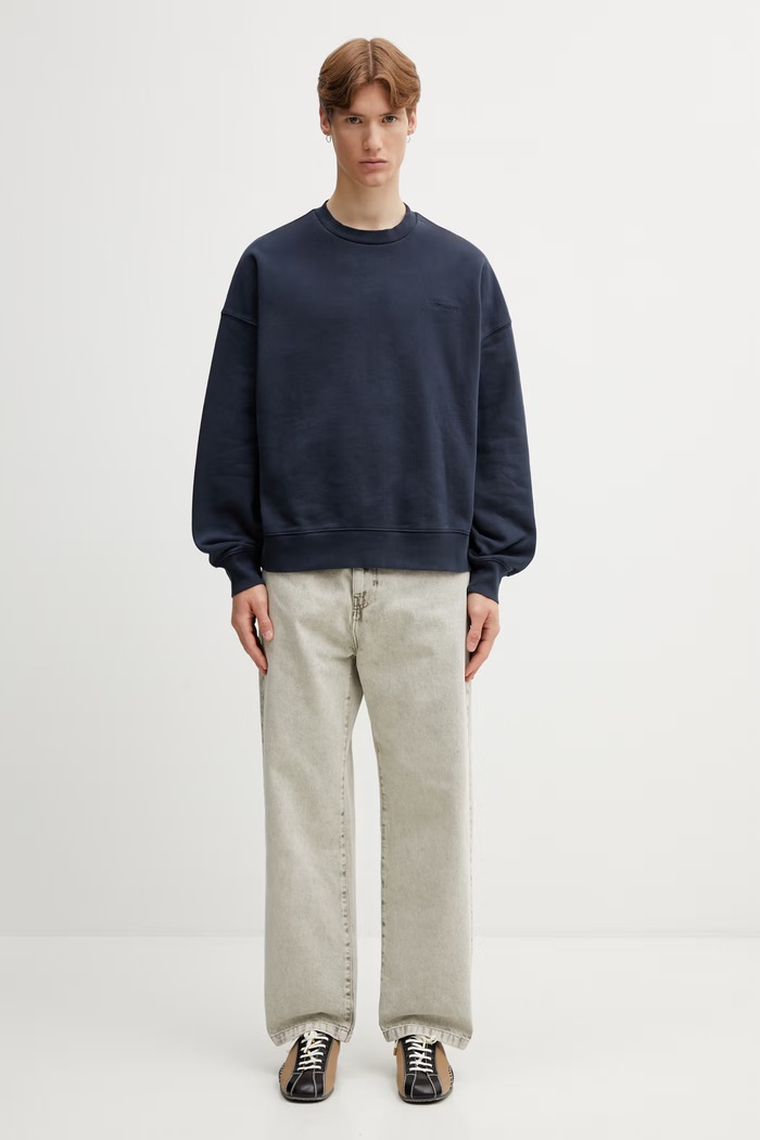 Carhartt WIP Benton Sweat mikina bavlněná pánská I035436.3IWGD námořnická modř