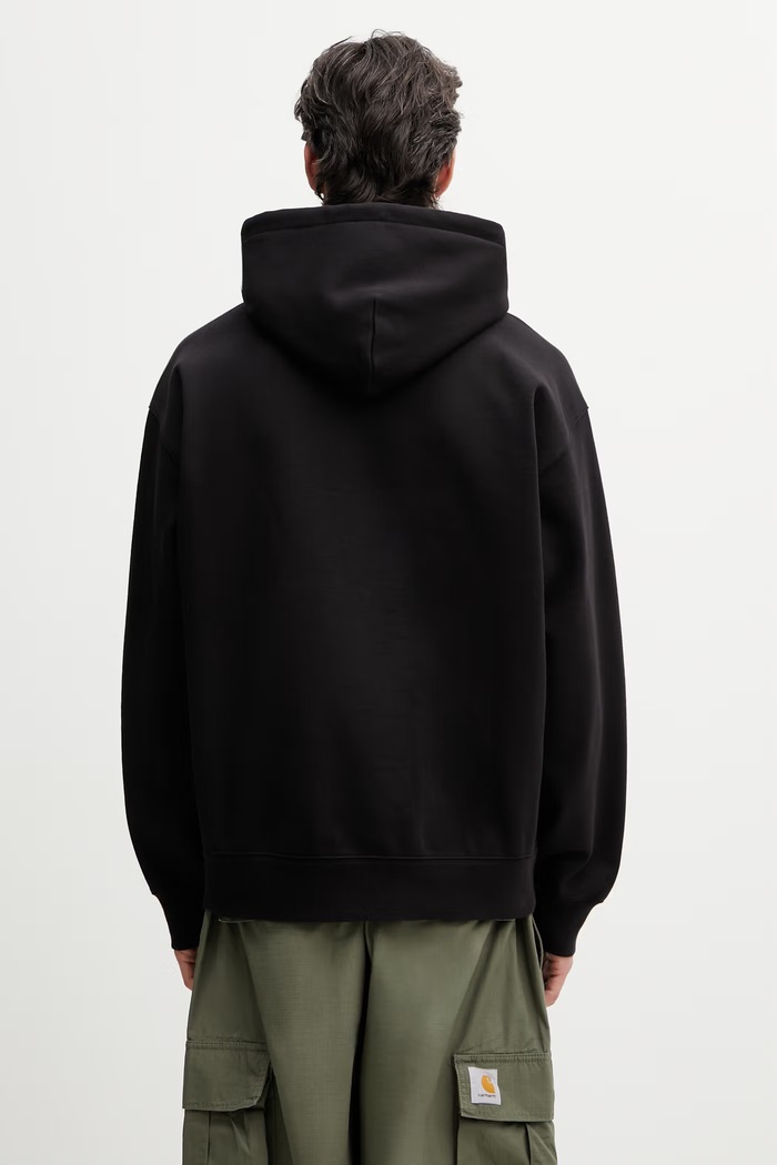 Oblečení Carhartt WIP Hooded World Tour Sweat oversize mikina s bavlnou pánská I036156.89XX černá
