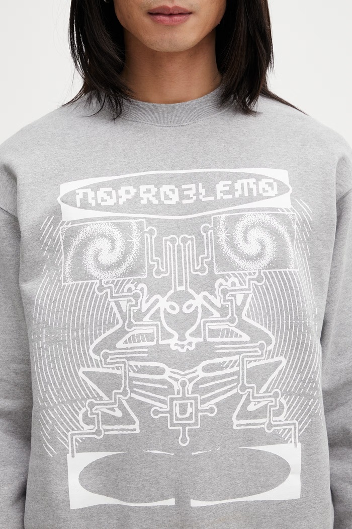 No Problemo Braniac oversized sweatshirt cotton Men's gray NP2000605
