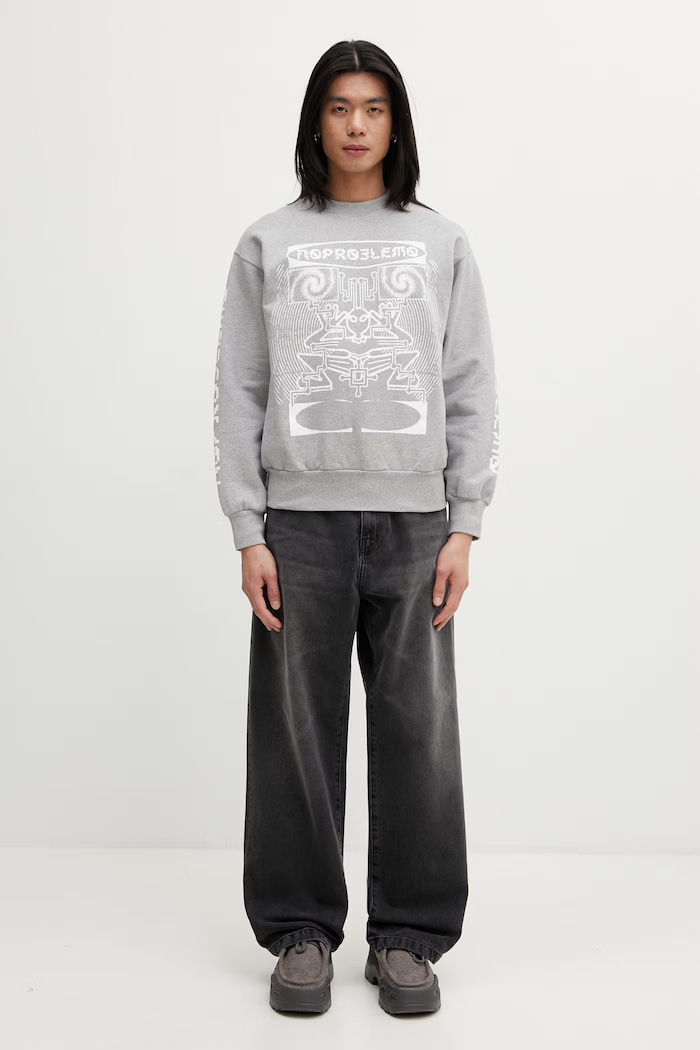 No Problemo Braniac oversized sweatshirt cotton Men's NP2000605 gray