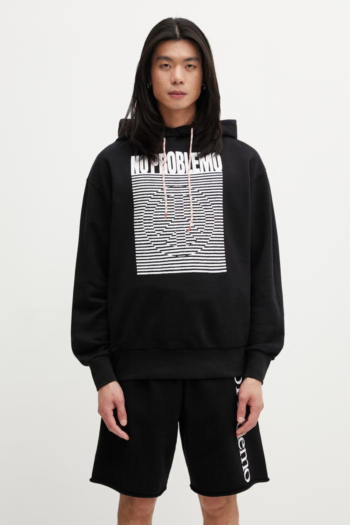 No Problemo Cnd Wave bluza z kapturem bawełniana męska czarny NP2001905