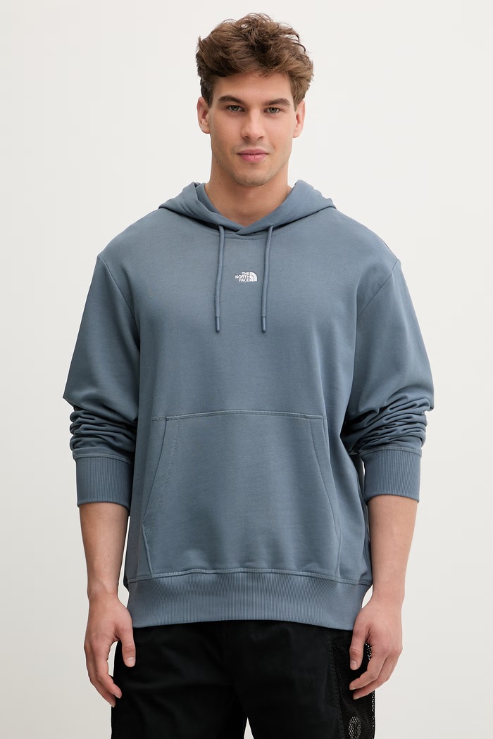 The North Face mikina s kapucňou pánska bavlnená Essential Light modrá NF0A8GQD0U31