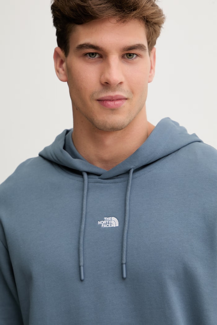 The North Face mikina s kapucňou pánska bavlnená Essential Light modrá NF0A8GQD0U31