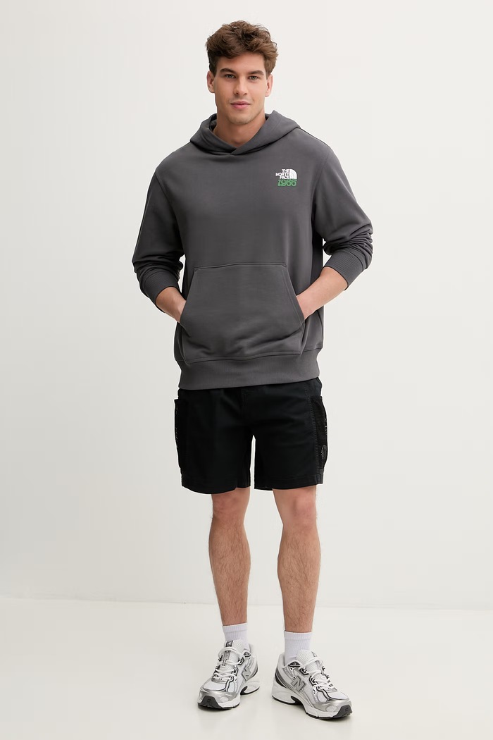 The North Face bluza z kapturem męska bawełniana 1966 MOTION NF0A8GAJRHI1 szary SS26
