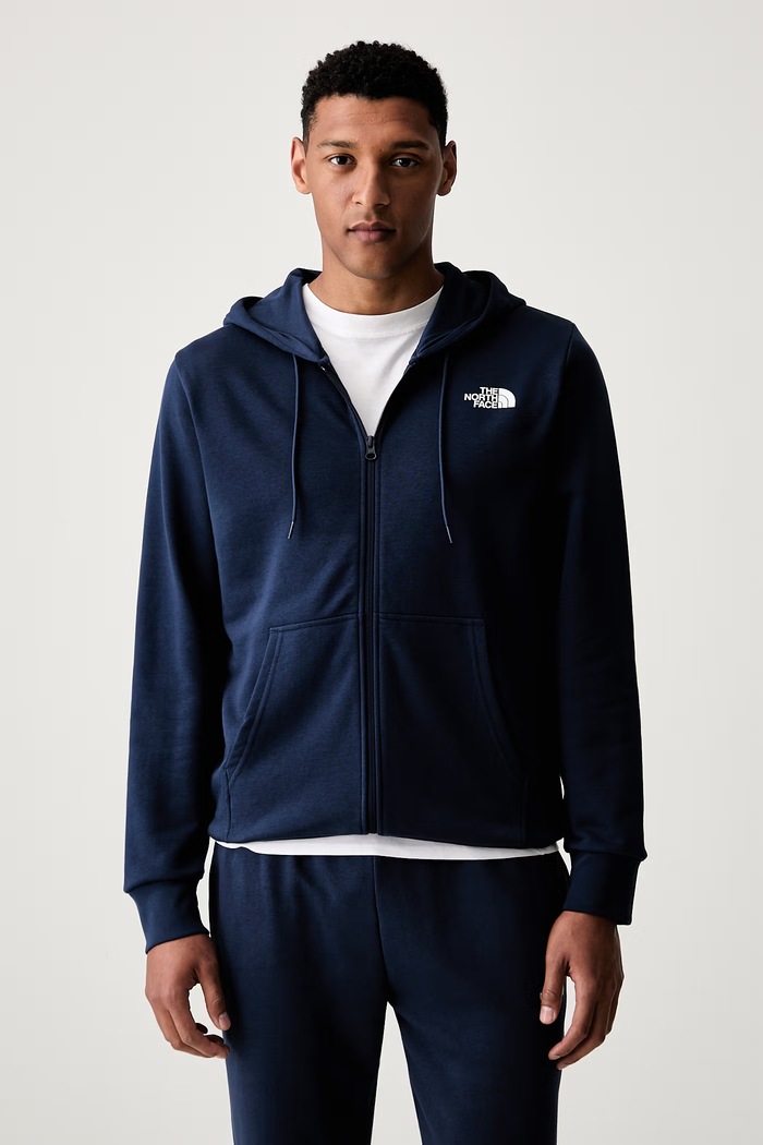 The North Face bluza rozpinana z kapturem męska z bawełną SIMPLE DOME LIGHT REGULAR granatowy NF0A8GQ78K21