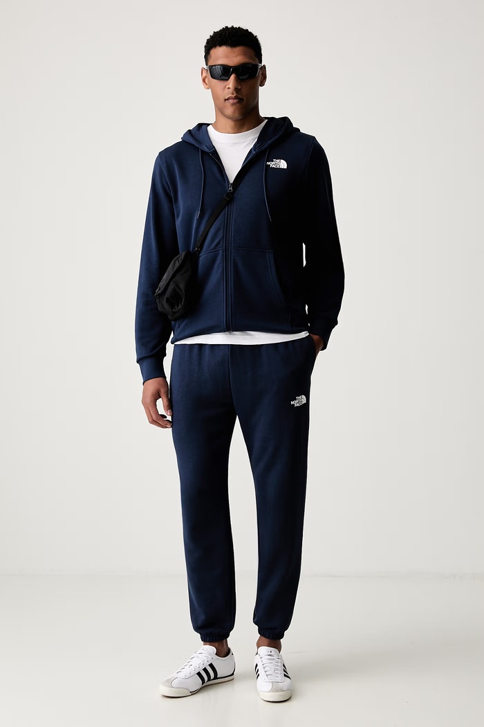 The North Face bluza rozpinana z kapturem męska z bawełną SIMPLE DOME LIGHT REGULAR NF0A8GQ78K21 granatowy SS26