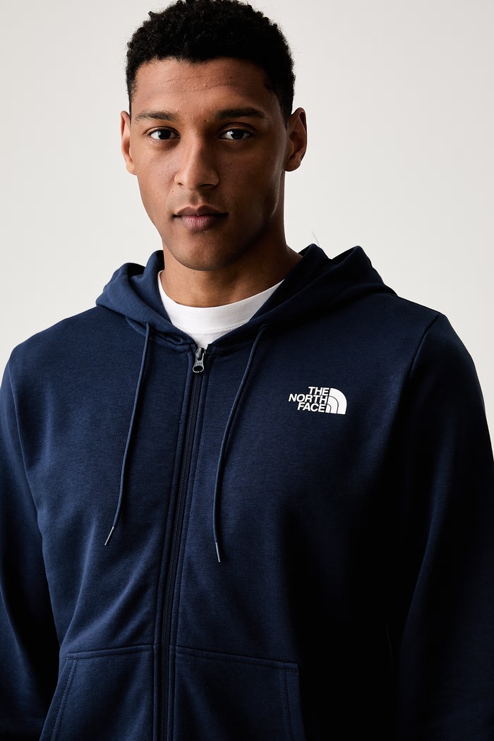 The North Face bluza rozpinana z kapturem męska z bawełną SIMPLE DOME LIGHT REGULAR granatowy NF0A8GQ78K21