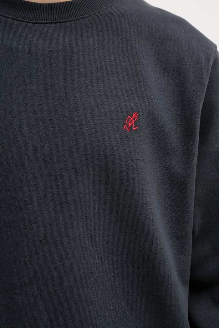 Gramicci One Point Crew hanorac din bumbac pentru bărbați negru G308.FT.