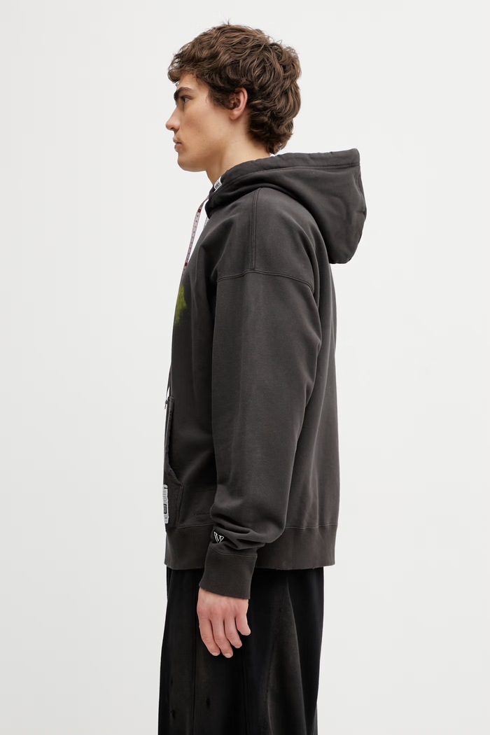 Maison MIHARA YASUHIRO mikina s kapucí bavlněná pánská J16HD781 černá SS26