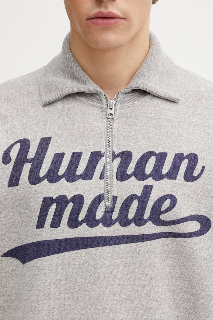 Human Made Μπλούζα βαμβακερή Ανδρική HM31CS005 γκρί