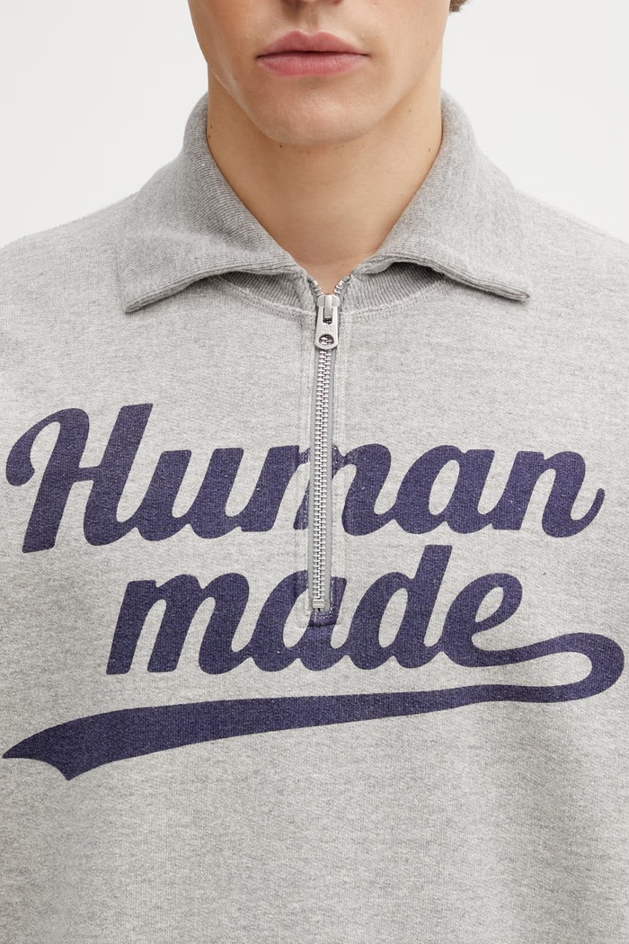 Human Made Μπλούζα βαμβακερή Ανδρική HM31CS005 γκρί