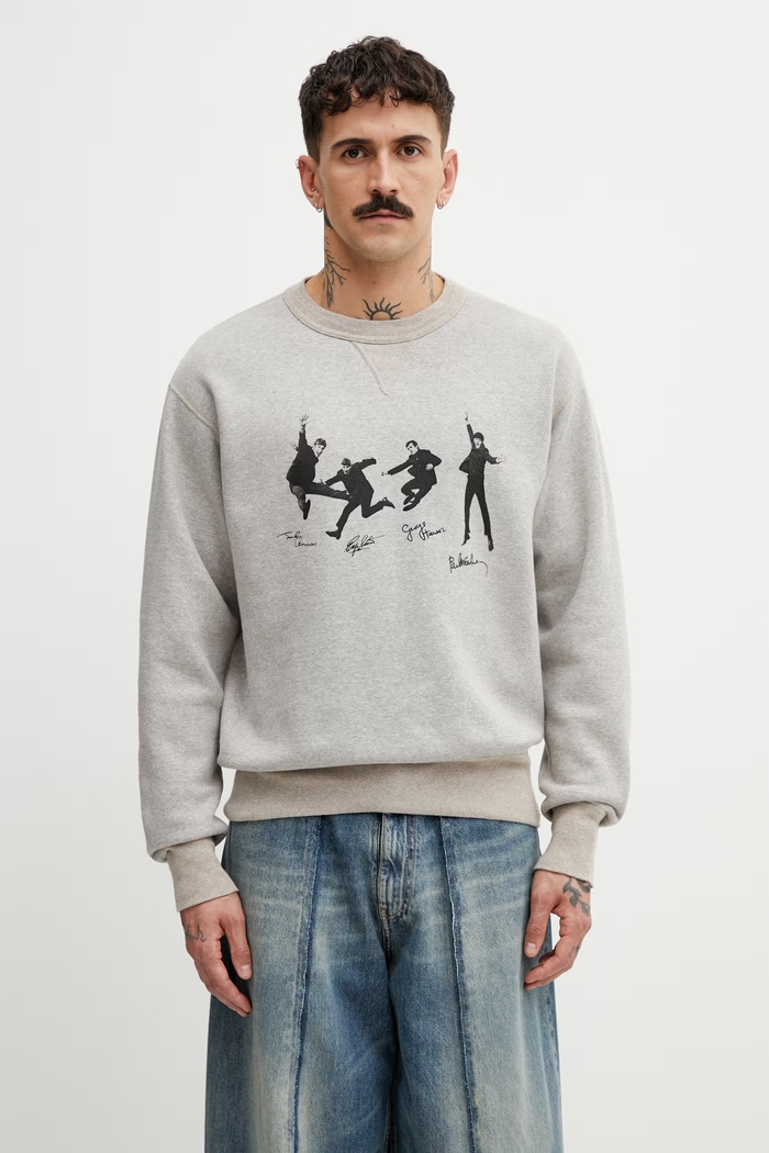 Human Made суичър от памук мъжки сив HM31CS023