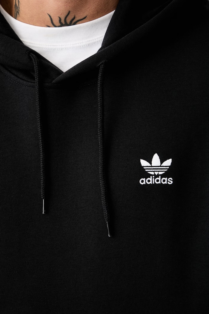adidas Originals bluza z kapturem męska z bawełną LF9231 czarny