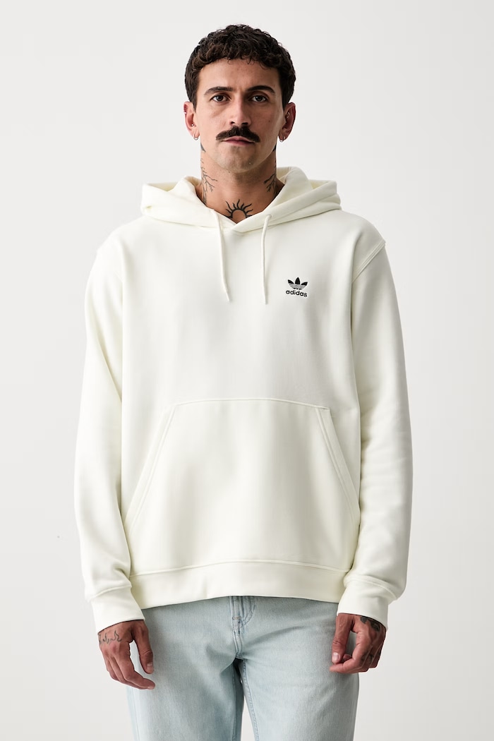 adidas Originals bluza z kapturem męska z bawełną beżowy LF9232