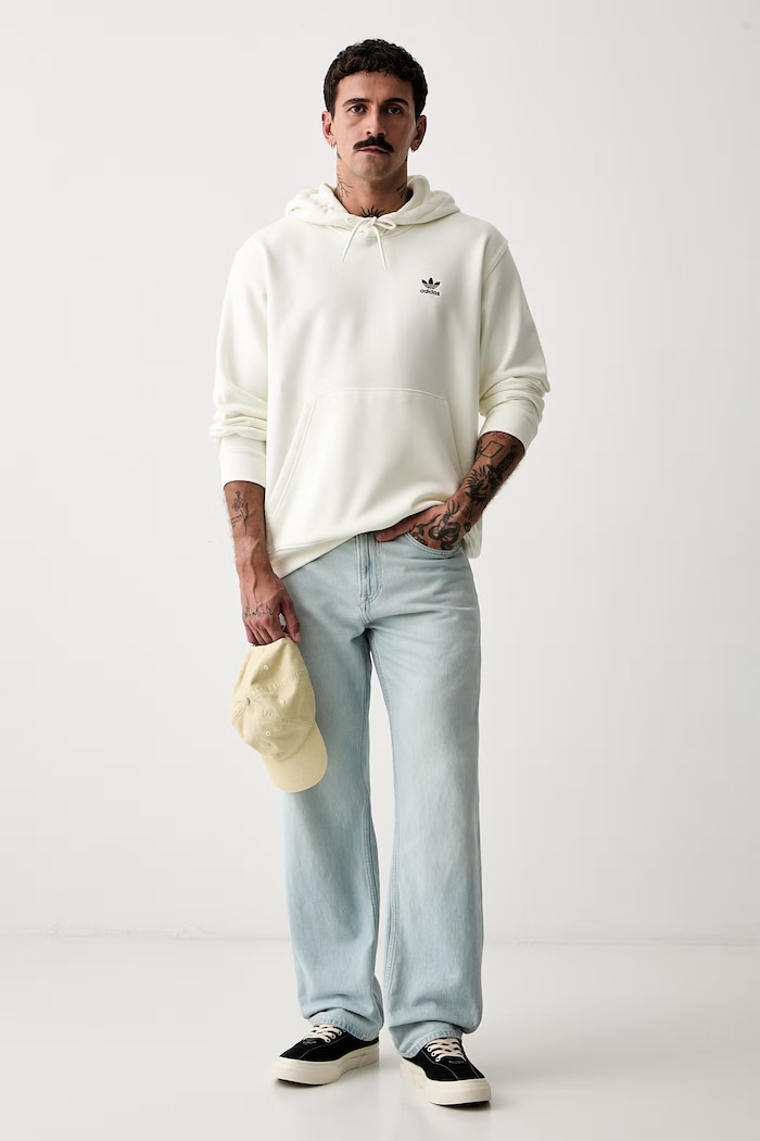 adidas Originals bluza z kapturem męska z bawełną LF9232 beżowy SS26