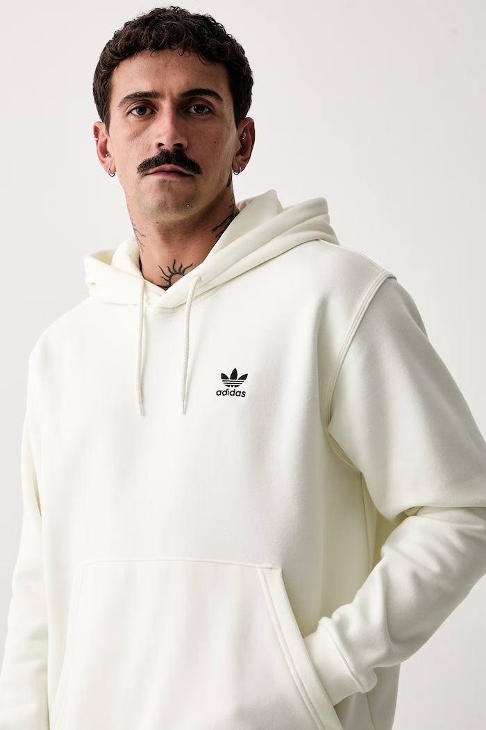 adidas Originals bluza z kapturem męska z bawełną beżowy LF9232