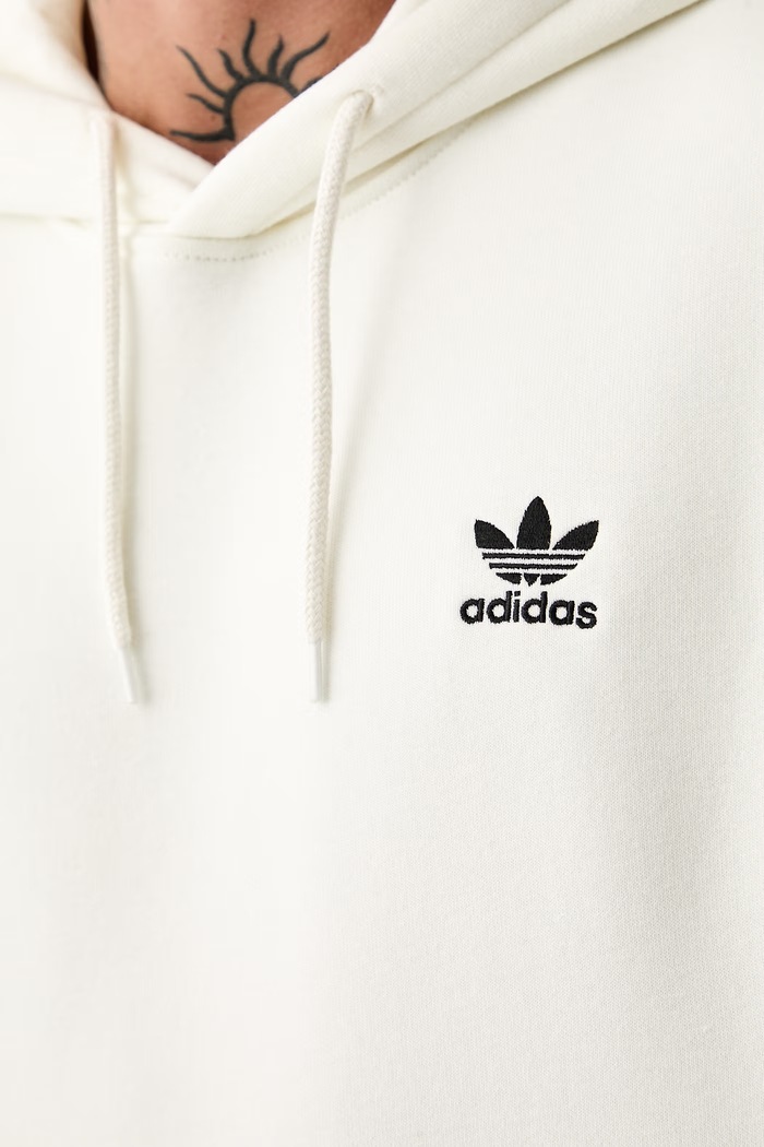 adidas Originals bluza z kapturem męska z bawełną LF9232 beżowy