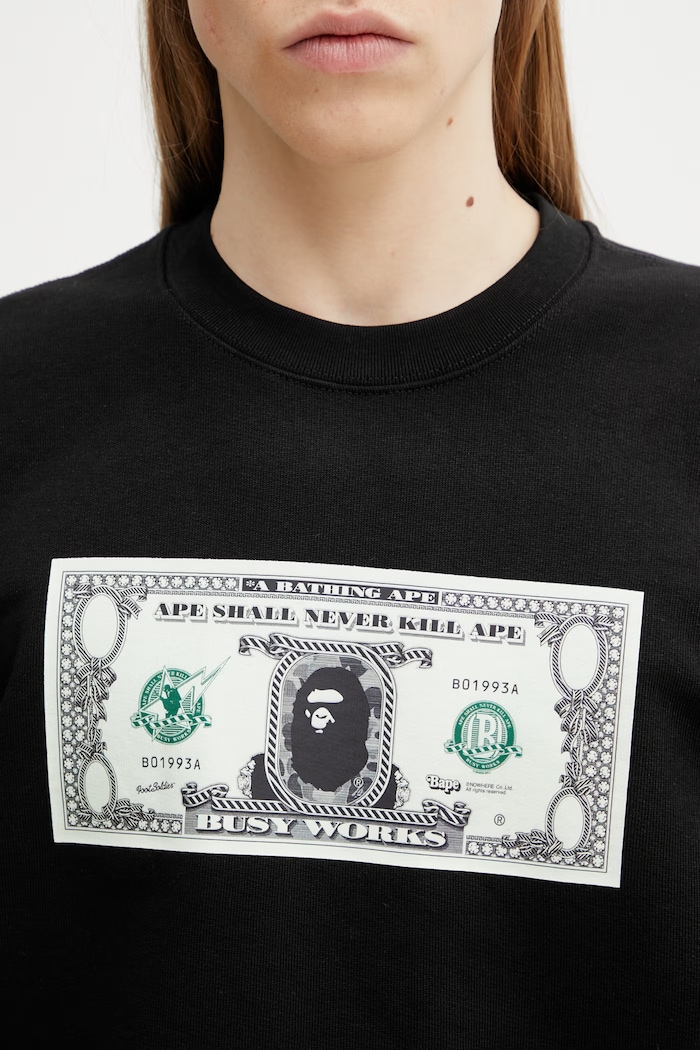 A Bathing Ape Banknote Men's sweatshirt with cotton black 0ZXSWM309131Q