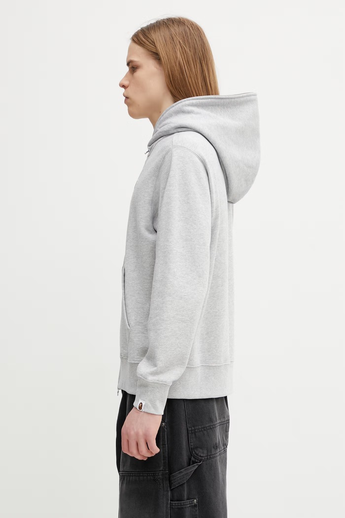 A Bathing Ape One Point Men's zip-up hoodie with cotton 0ZXSWM313151Q gray SS26