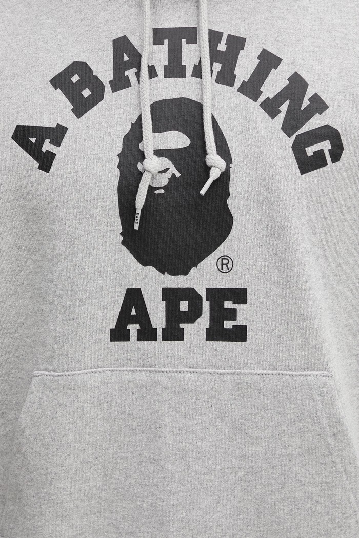 A Bathing Ape College Men's cotton hoodie gray 0ZXSWM003141Q