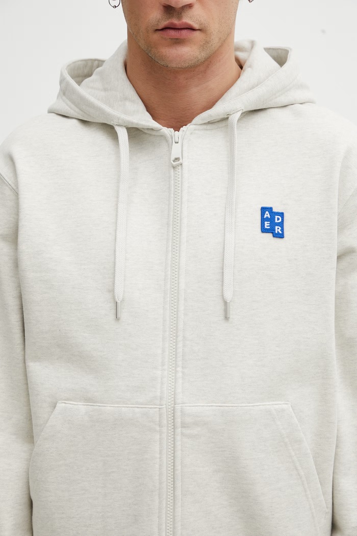 Ader Error bluza rozpinana z kapturem bawełniana męska beżowy BO42FYHD0401OT