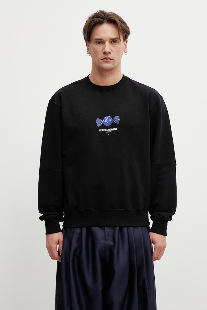 Ader Error hanorac din bumbac bărbătesc negru BP01SSSW0103BK