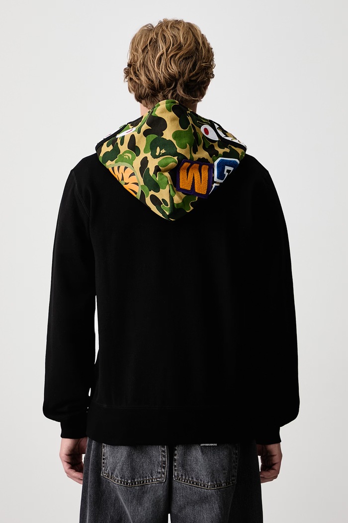 Odzież A Bathing Ape Bluza rozpinana z kapturem bawełniana męska 001ZPM301301M czarny