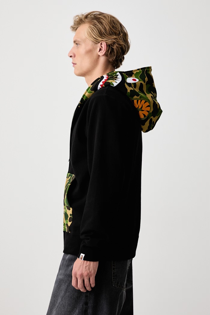 Bluza rozpinana z kapturem bawełniana męska A Bathing Ape 001ZPM301301M czarny