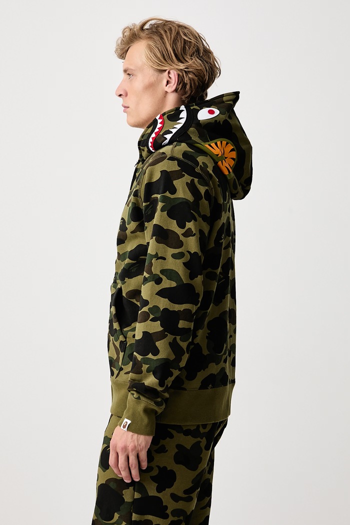Bluza z kapturem bawełniana męska A Bathing Ape 001ZPM301007M zielony