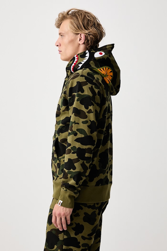 Bluza z kapturem bawełniana męska A Bathing Ape 001ZPM301007M zielony