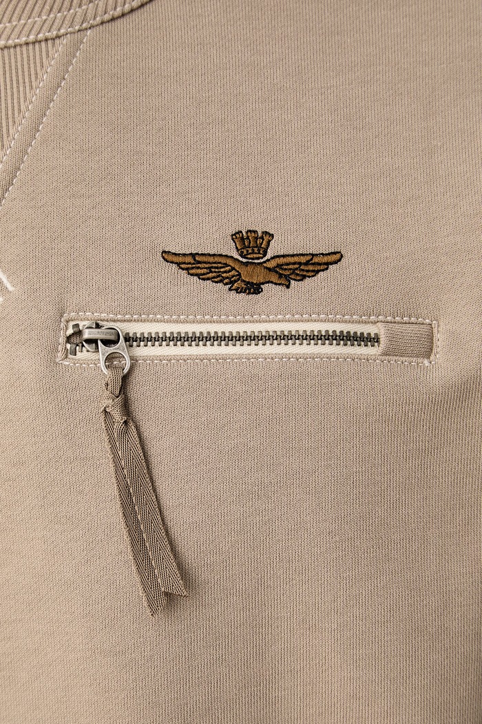 Bluza męska bawełniana Aeronautica Militare beżowy FE2103UF00679