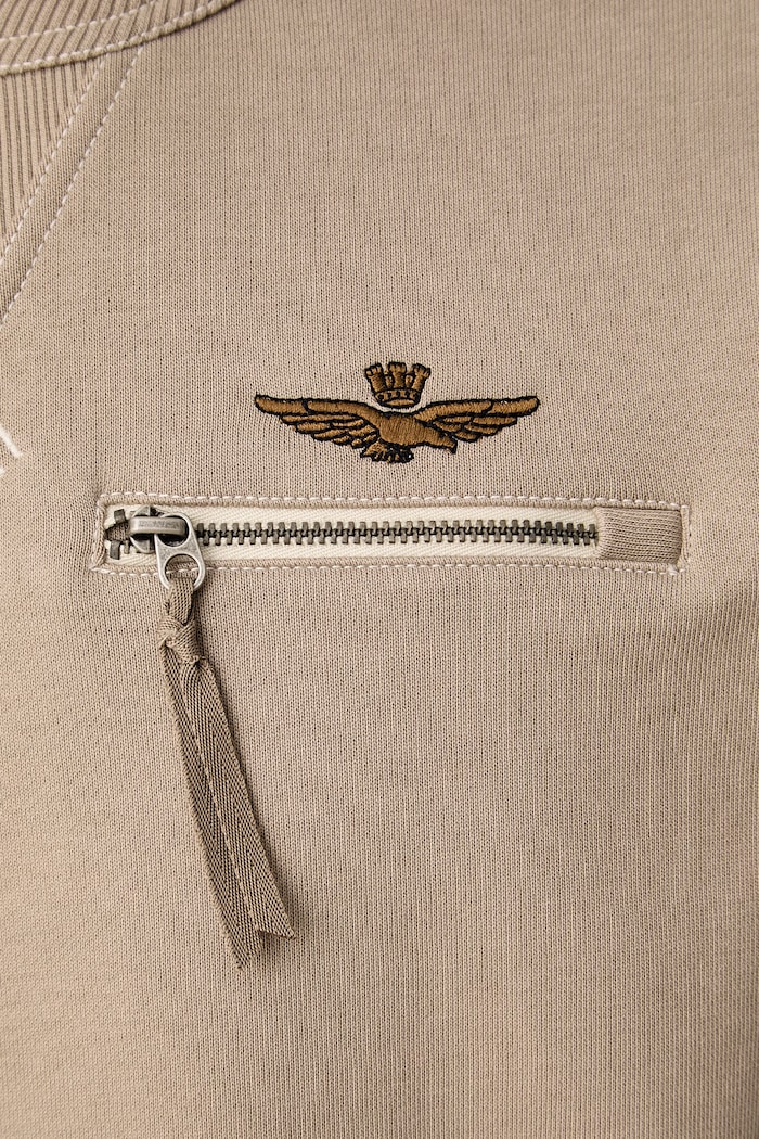 Bluza męska bawełniana Aeronautica Militare beżowy FE2103UF00679