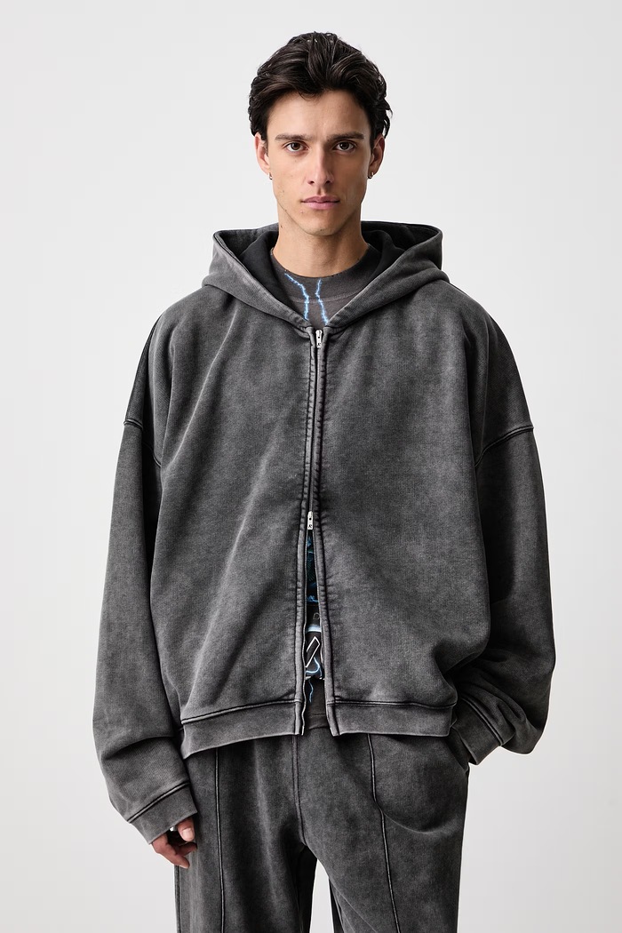 Represent Bluza rozpinana z kapturem bawełniana męska szary INM414.47