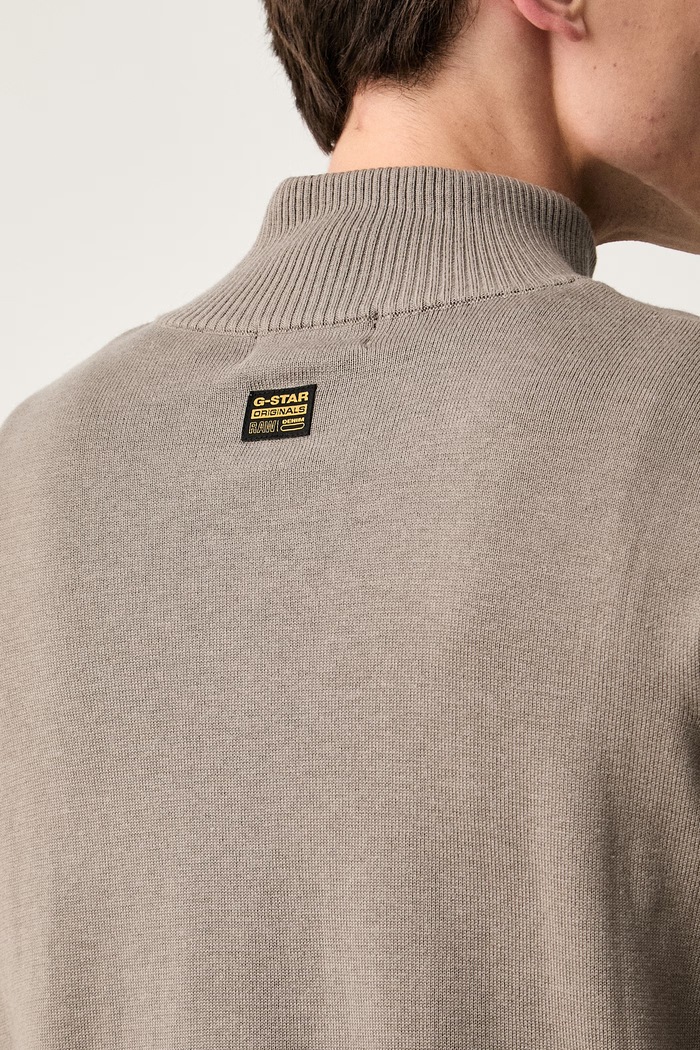 G-Star sweter rozpinany męski bawełniany Core zip through D24733.C218 brązowy