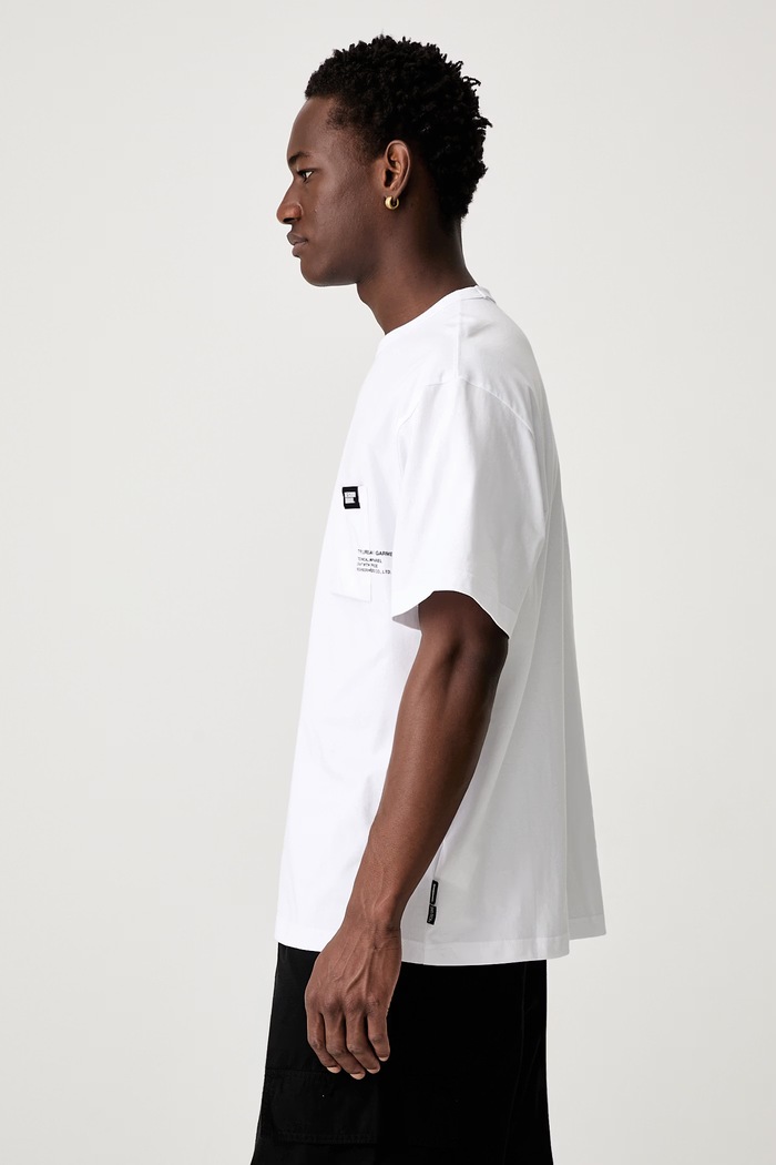 Neighborhood T-shirt męski z bawełną 261BWNH.CSM01 biały SS26