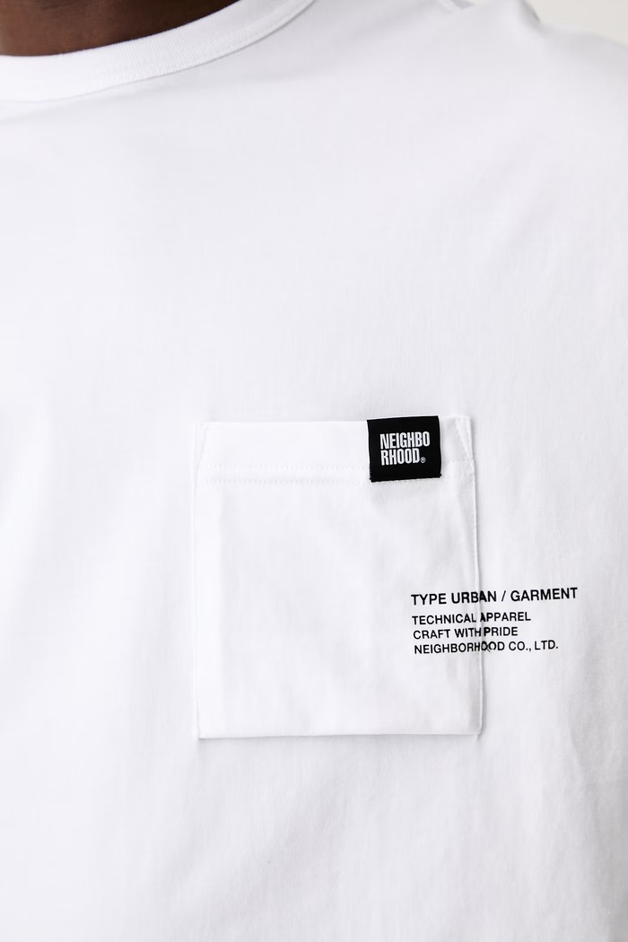 Neighborhood T-shirt męski z bawełną 261BWNH.CSM01 biały