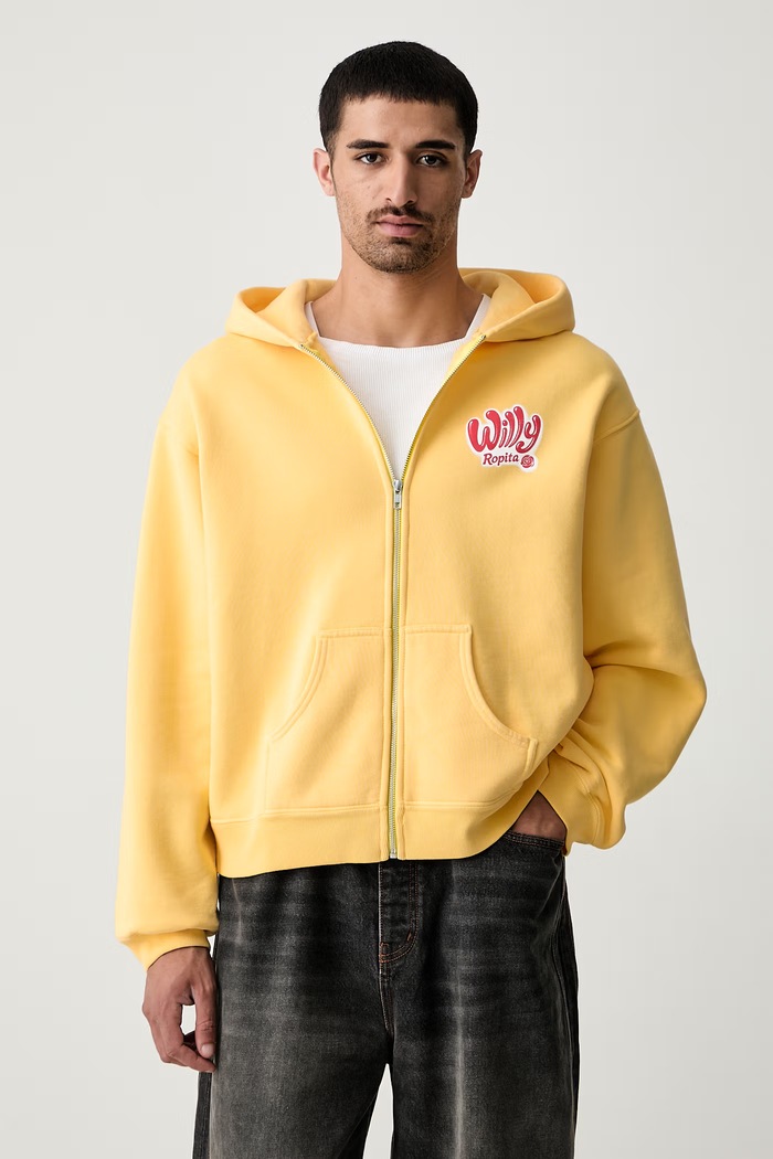 Clothing Willy Chavarria WILLY ROPITA zip-up hoodie cotton Men's WCJSY0205 yellow