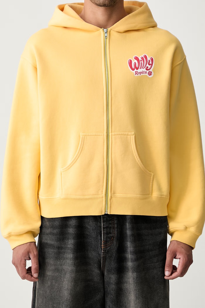WILLY ROPITA zip-up hoodie cotton Men's Willy Chavarria yellow WCJSY0205