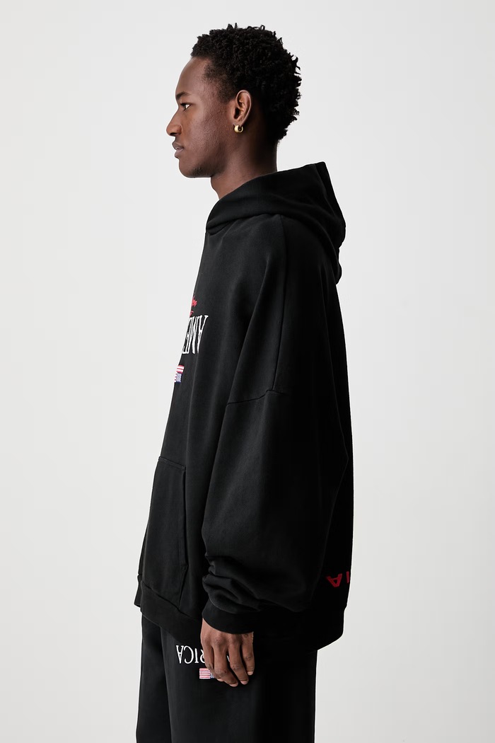 WELCOME TO AMERICA hoodie cotton Men's Willy Chavarria WCJSY0241 black