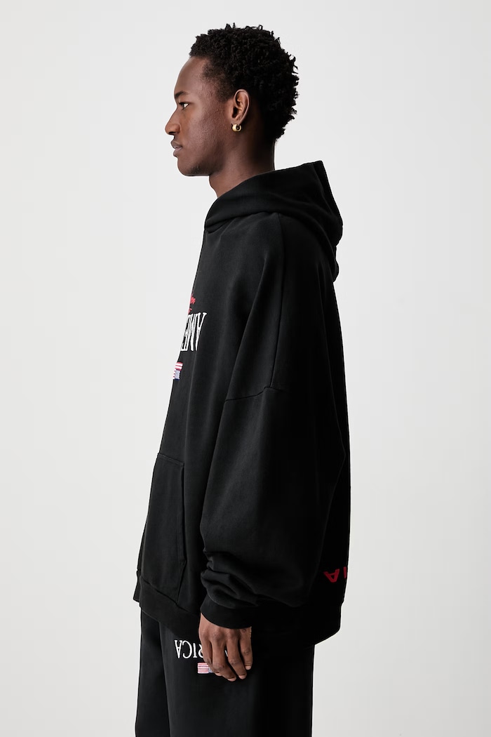 WELCOME TO AMERICA hoodie cotton Men's Willy Chavarria WCJSY0241 black